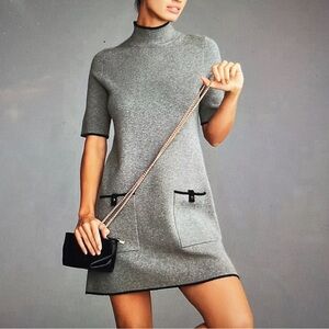 Maeve Anthropologie Annalise Mod Mock Neck (NWT) Mini Sweater Dress Sz XS
